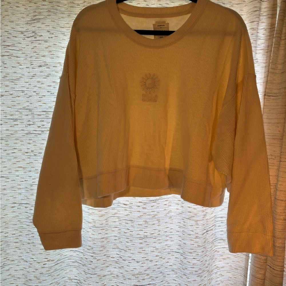 Billabong Cream Sun Embroidered Cropped Sweater